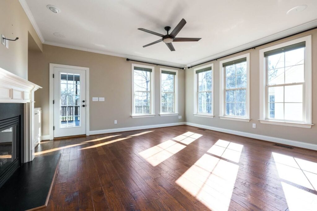 Hardwood flooring in a house.