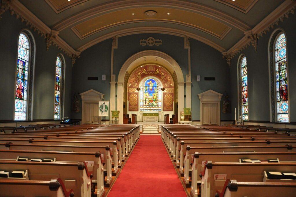 An empty church.