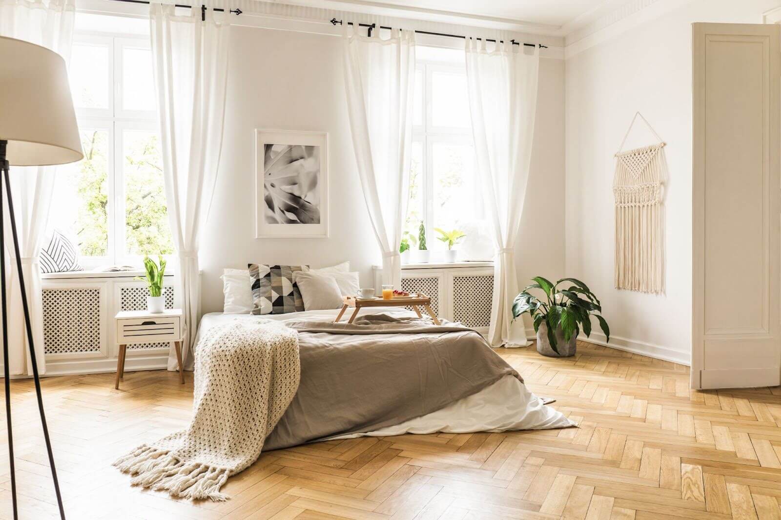 Sunlit hardwood flooring